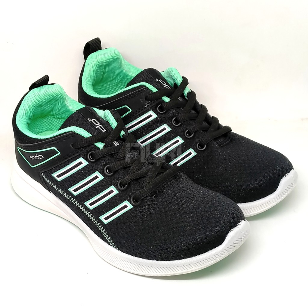 FIURI - ANDO ORIGINAL - DYNA 37-40 HITAM TOSCA - SEPATU SNEAKERS SPORT KANVAS SOL KARET ANAK PEREMPUAN - SEPATU KETS FASHION TRENDY WANITA DEWASA - SEPATU OLAHRAGA LARI FITNES SENAM KERJA KULIAH BERTALI CEWEK MURAH PROMO DISKON BONUS KAOS KAKI