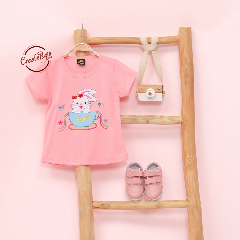 BAJU KAOS ANAK CEWEK 1-4 TAHUN KELINCI SWEET TERMURAH ATASAN ANAK CEWEK WARNA RANDOM