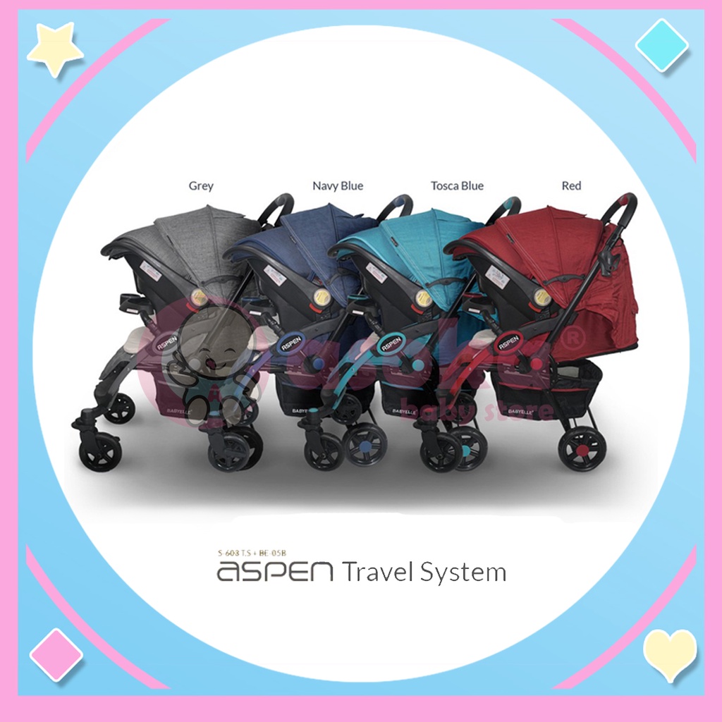 Stroller Bayi Babyelle Aspen Travel System S-603 - Kereta Dorong Bayi ASOKA