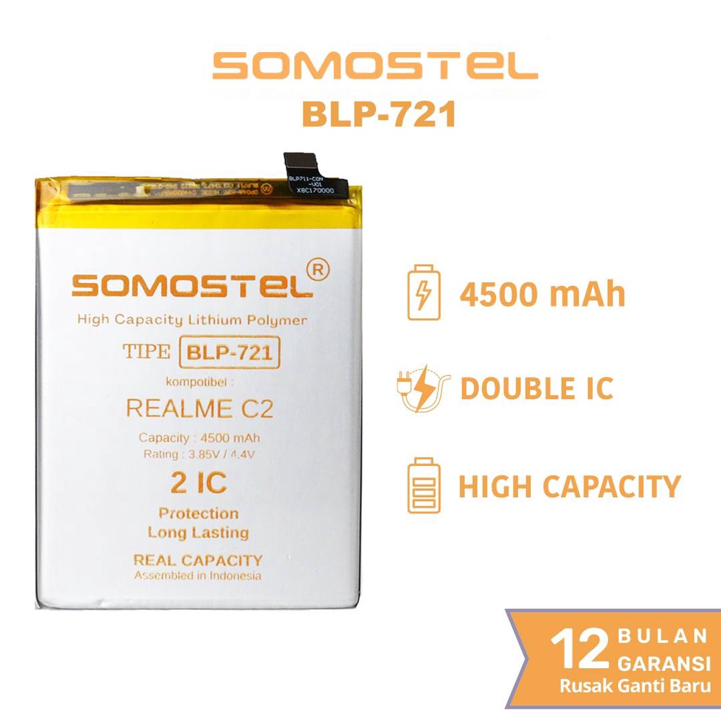 Somostel - BLP721 Realme C2 Batre Batrai Baterai