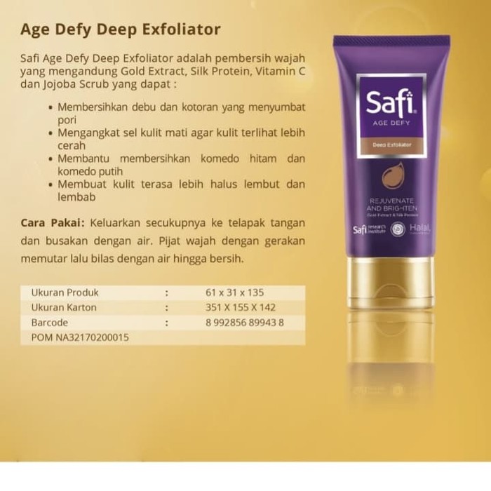 ★ BB ★ SAFI Age Defy Deep Exfoliator 75gr