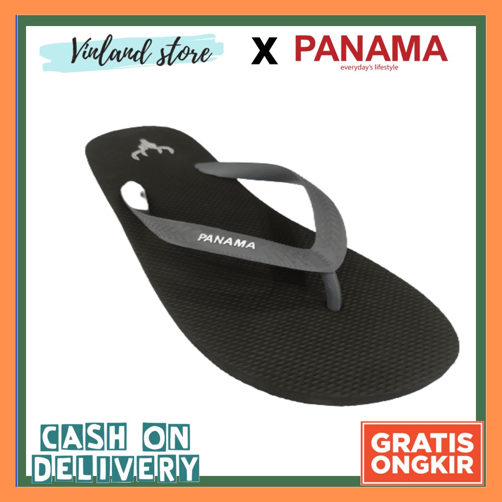 PANAMA SANDAL Basic Male Hitam Abu | Sandal Panama Pria Cowok
