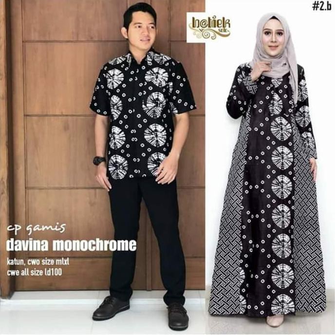 PRODUK READY... COUPLE GAMIS DAVINA BAJU BATIK COUPLE GAMIS KOMBINASI BATIK KELUARGA MURAH