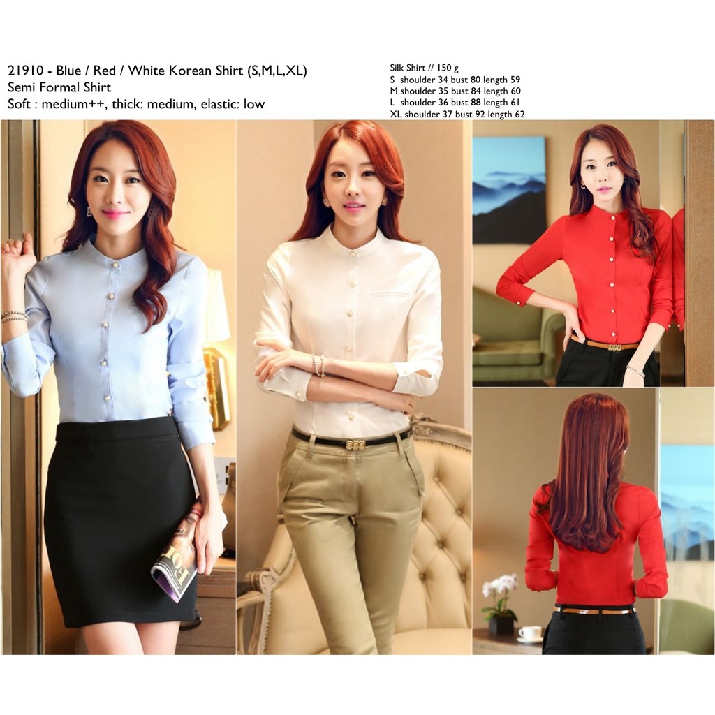 SALE  21910 BAJU KEMEJA PUTIH NGANTOR KERJA WANITA KARIR KERAH SHANGHAI TOP