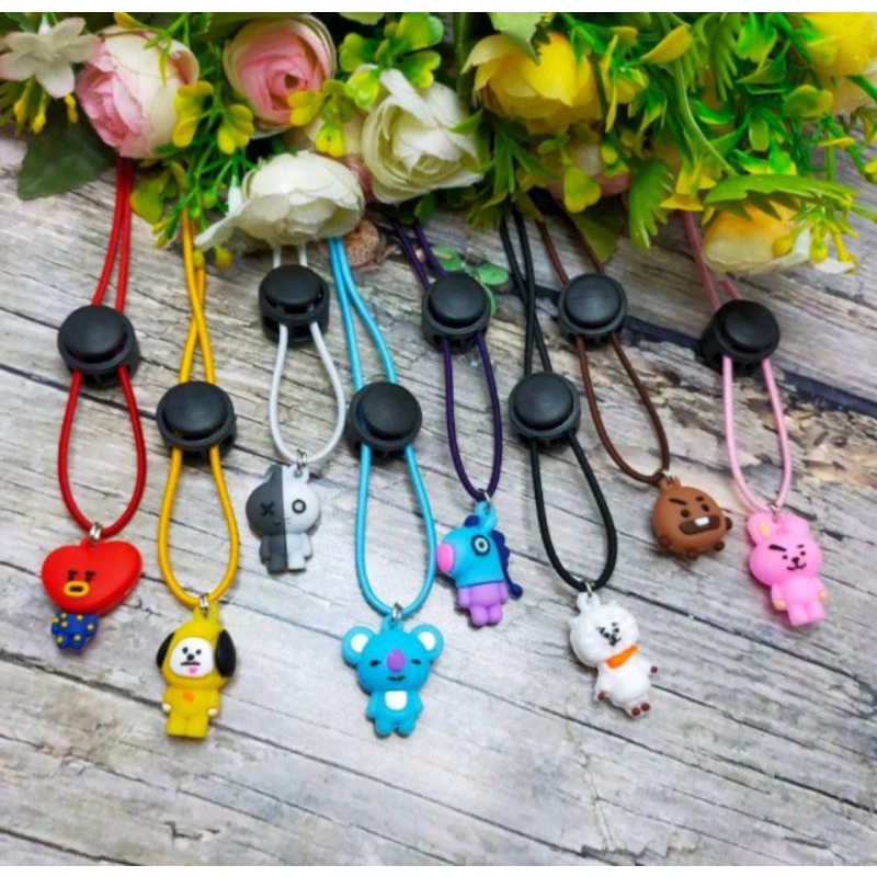 Strap Gantung BT 21 Series Headloop Strap Mask Karakter Cewek Cowok Simple Strap Mask Anak Clay BTS 