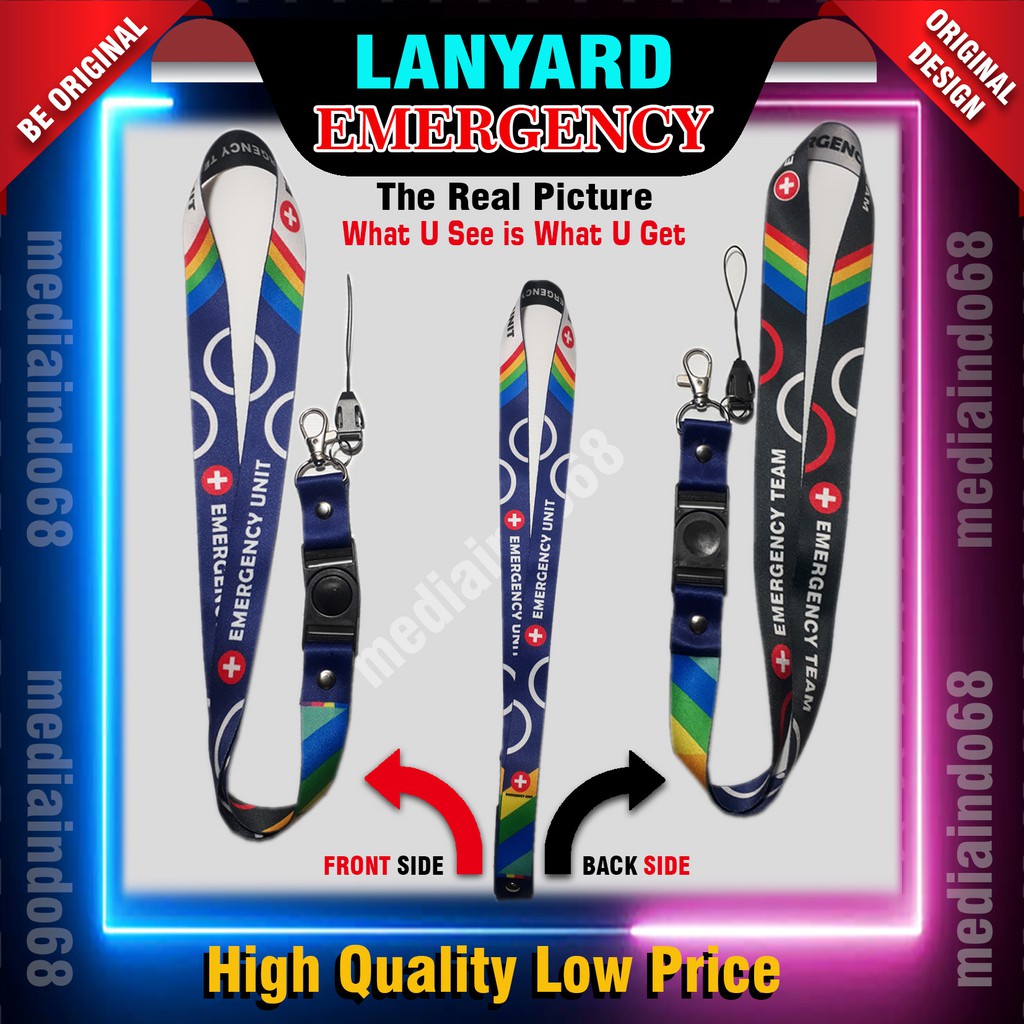 

UNIT EMERGENCY Lanyard, Strap ID, HP/Flashdisk Printing Digital (Hanya Lanyard)