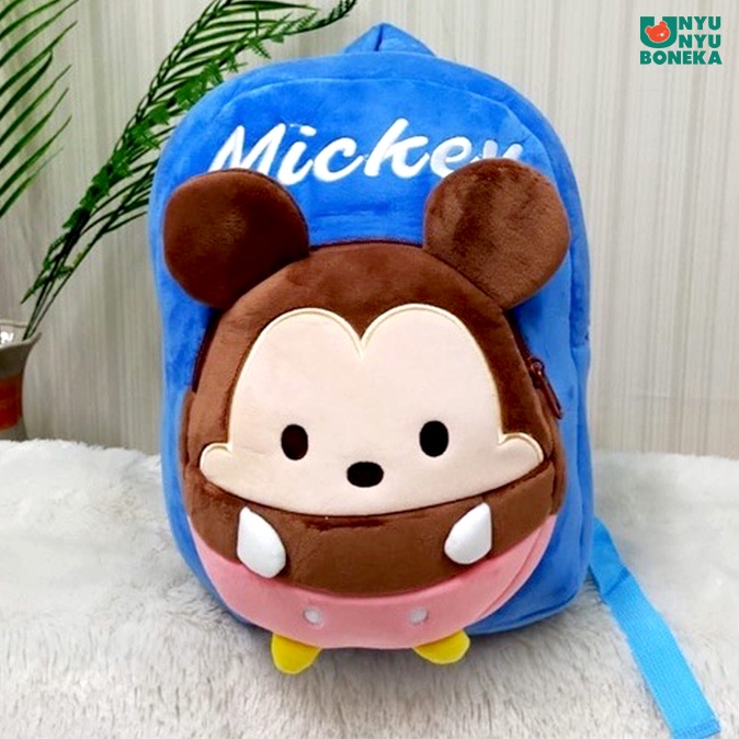 tas ransel anak disney ufufy mickey marie cat kucing tikus animal