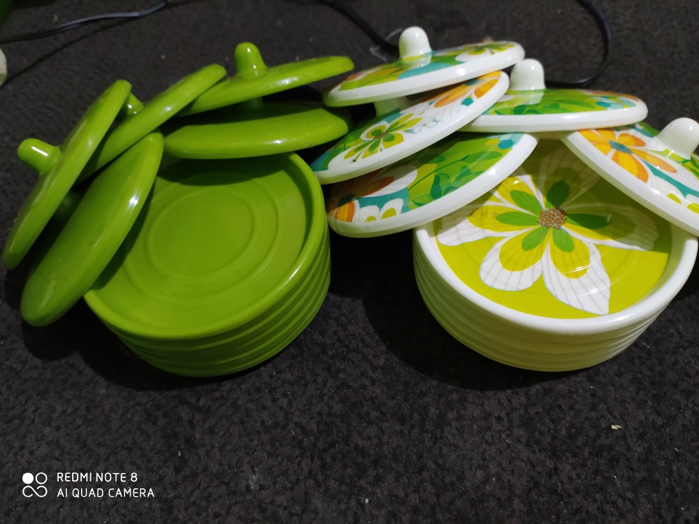 Set Tutup & Alas Gelas Melamine Hijau