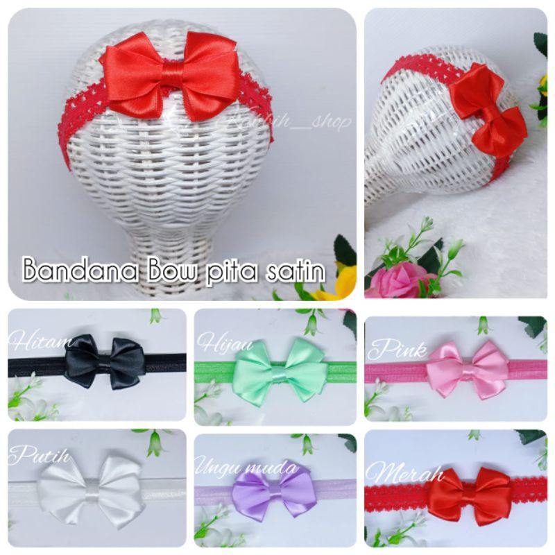 Headband bandana bayi Bow pita satin