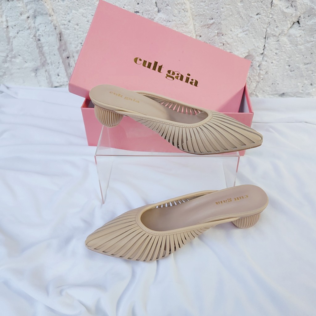 Cult Gaia The Alia Mule Transparan &amp; Snakeskin