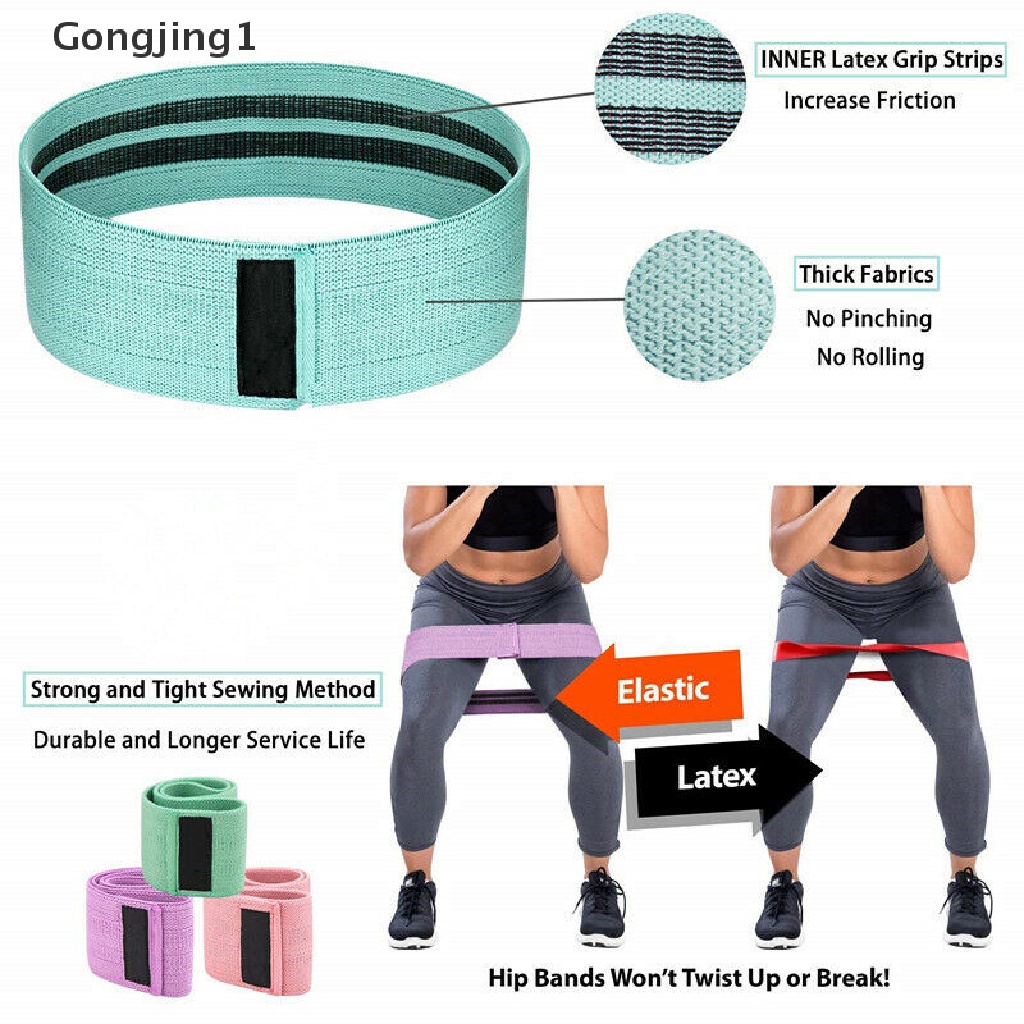 Gongjing1 Strap Resistance Band Elastis Alat Latihan Pantat / Pinggul Wanita Untuk Yoga