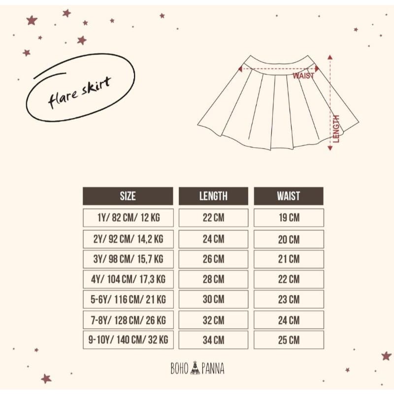 BOHOPANNA FLARE SKIRT ROK ANAK