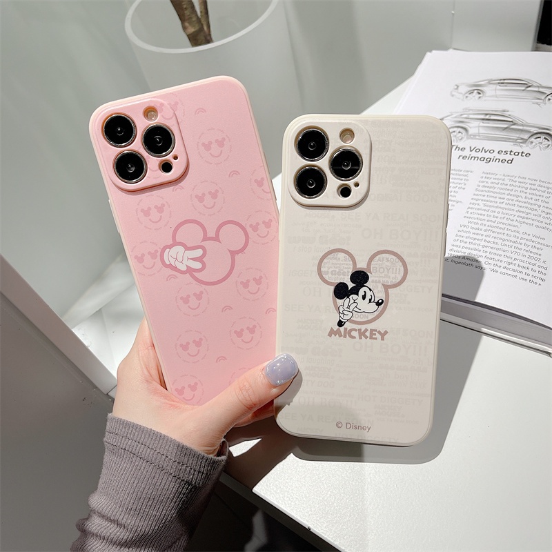 Minimalist Disney Mickey case iphone 11 pro max 13 pro max 12 pro max Xs max XR 7/8 plus se2020 Fun Side Pattern All Inclusive Shockproof Silicone Soft Case Cover