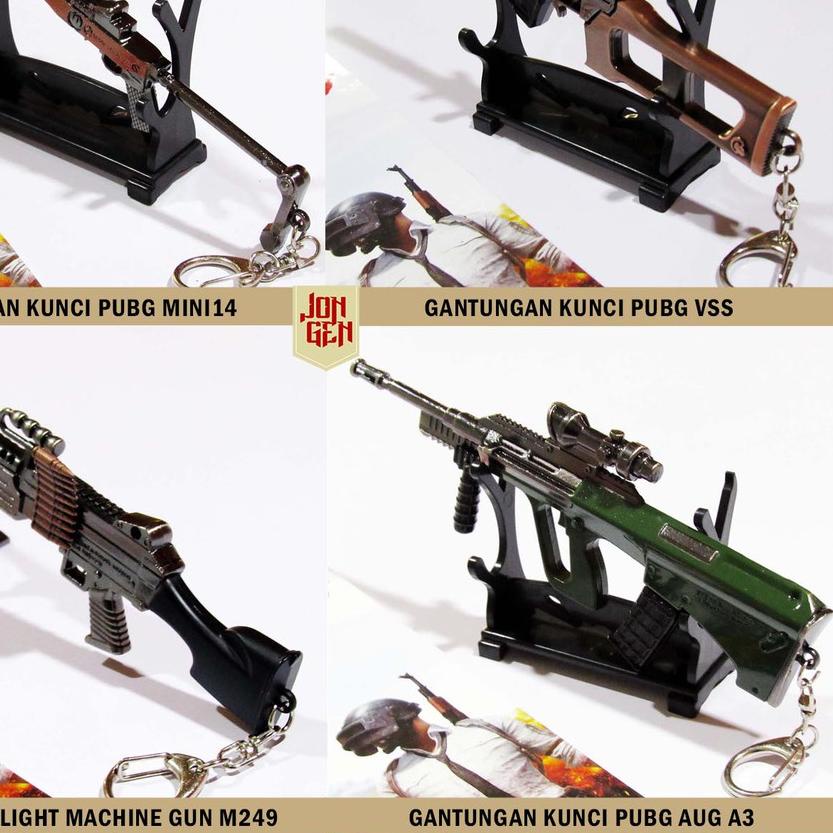 Gantungan Kunci Miniatur PUBG 18cm Sniper Awm M24 Suppressor Kar98k Akm