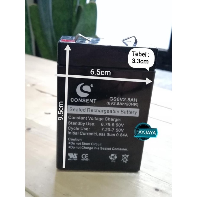 Baterai Timbangan Digital 6V 2.8AH