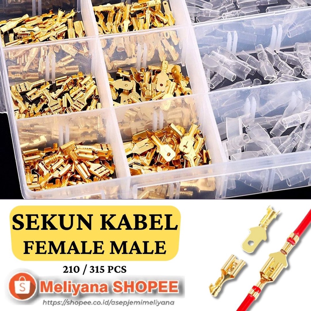 Skun Sekun Konektor Kabel Terminal Aki Listrik Insulated 315 Pcs