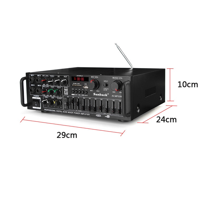 Power Ampli Amplifier Karaoke Koneksi Bluetooth Suara Jernih 2000W
