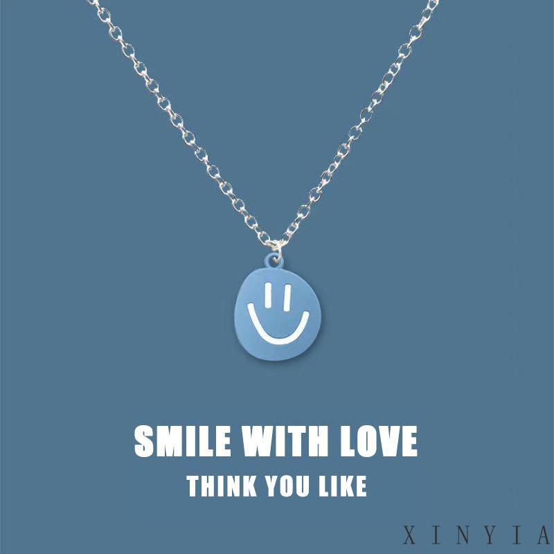 Kalung Rantai Dengan Liontin Smiley Face Untuk Wanita