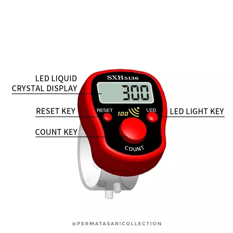 Tasbih Alat Hitung Digital Counter Mini LED Box Tempat Kotak