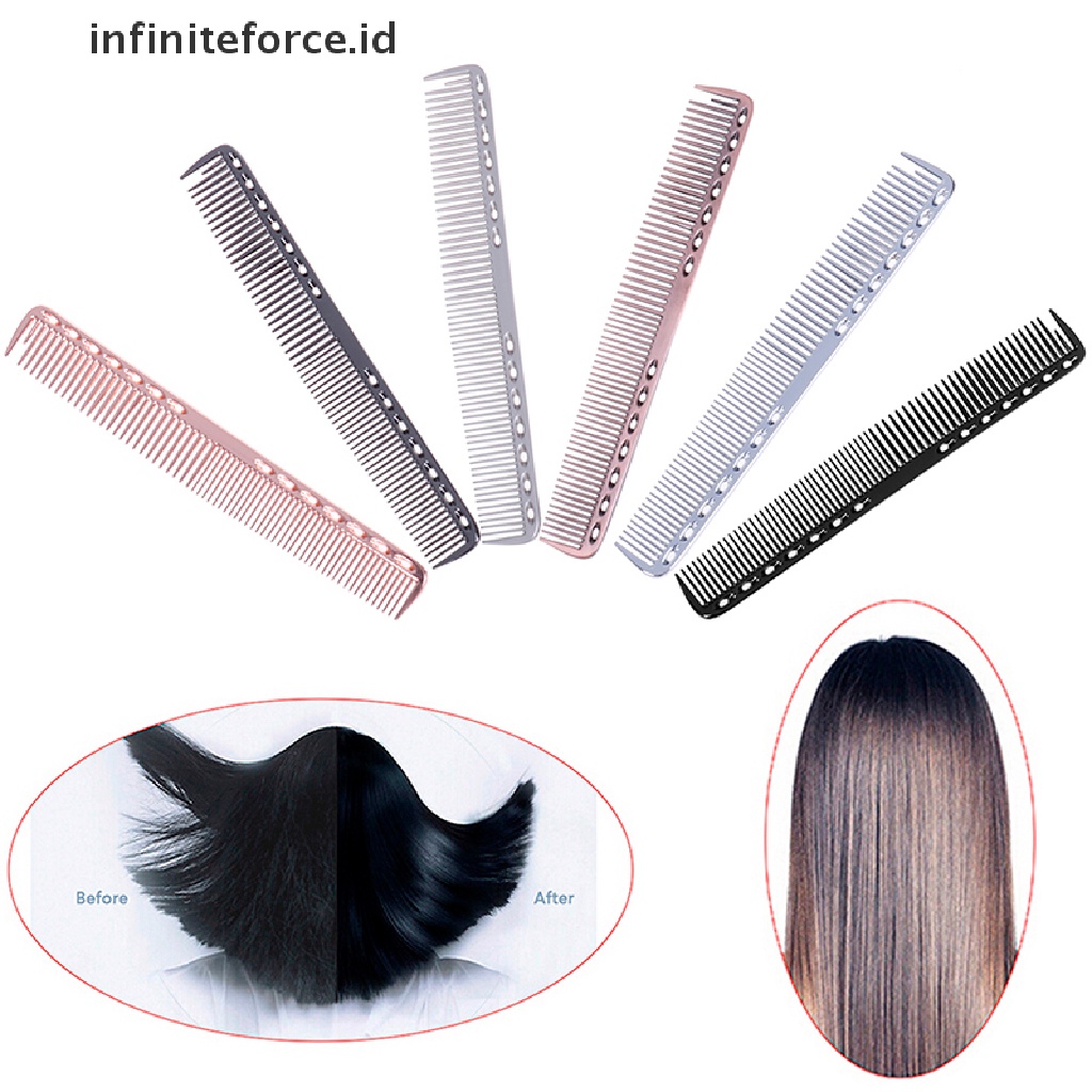 (Infiniteforce.Id) Sisir Anti Statis Bahan Aluminum Metal Untuk Salon / Barber