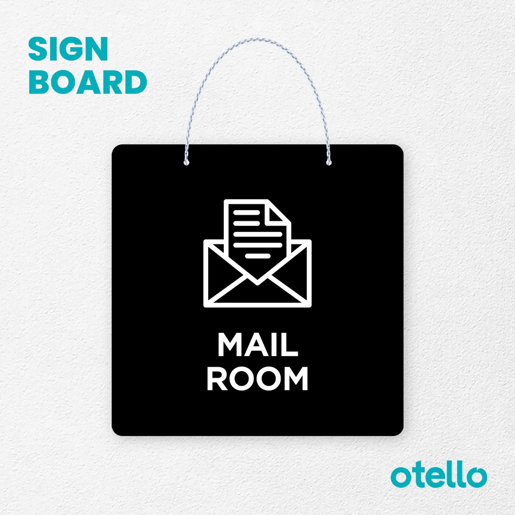 Otello Signage Mail Room Signage Board Acrylic Papan Gantung Akrilik Rantai Petunjuk Toko Modern Minimalist Kafe Restoran Kantor Gedung Cafe