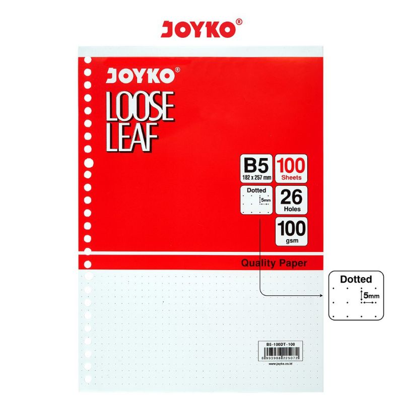 

Loose Leaf A5 50 Dot / titik isi 100 lembar Joyko