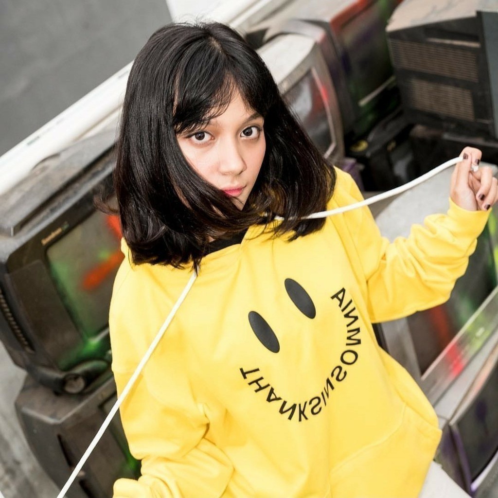 [BAYAR DI TEMPAT COD]JAKET HOODIE DISTRO THANKSINSOMNIA KUNING SMILE PRIA WANITA