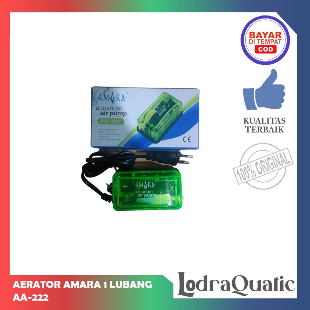 PROMO MURAH ! AERATOR AMARA AA-222 AIRPUMP 1 LUBANG MESIN GELEMBUNG AQUARIUM 1 LUBANG TIDAK BERISIK