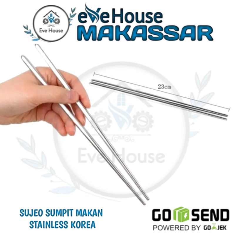 Makassar V150 Sumpit makan stainless steel Sujeo korea