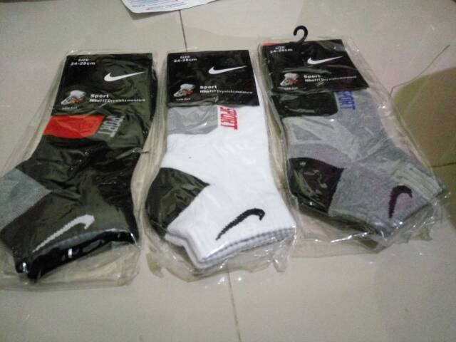 PROMO KAOS KAKI NIKE ORIGINAL SEMATA KAKI PENDEK PUTIH HITAM ABU MURAH OLAHRAGA READY GOJEK GRAB SEKOLAH KERJA SNEAKERS SPORT