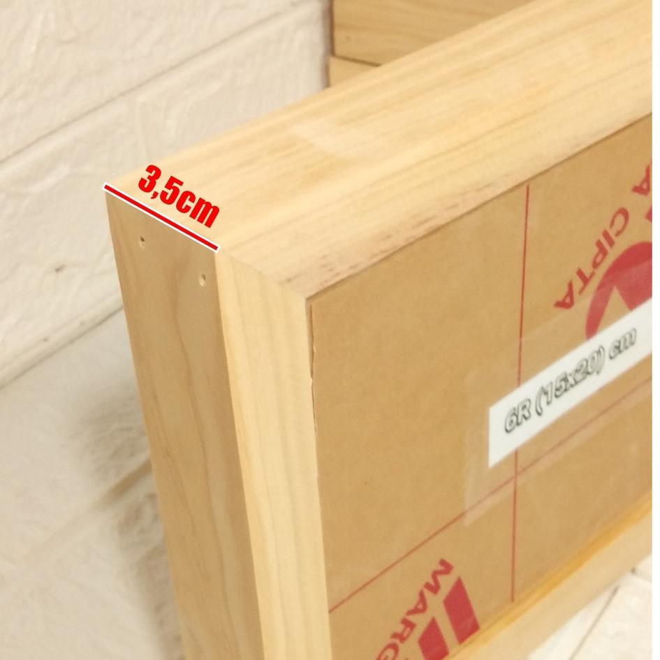 Terbagus.. Ready Stok Figura / frame foto / Bingkai Kayu 3D ukuran 12R 30x40cm + Kaca Acrylic anti p