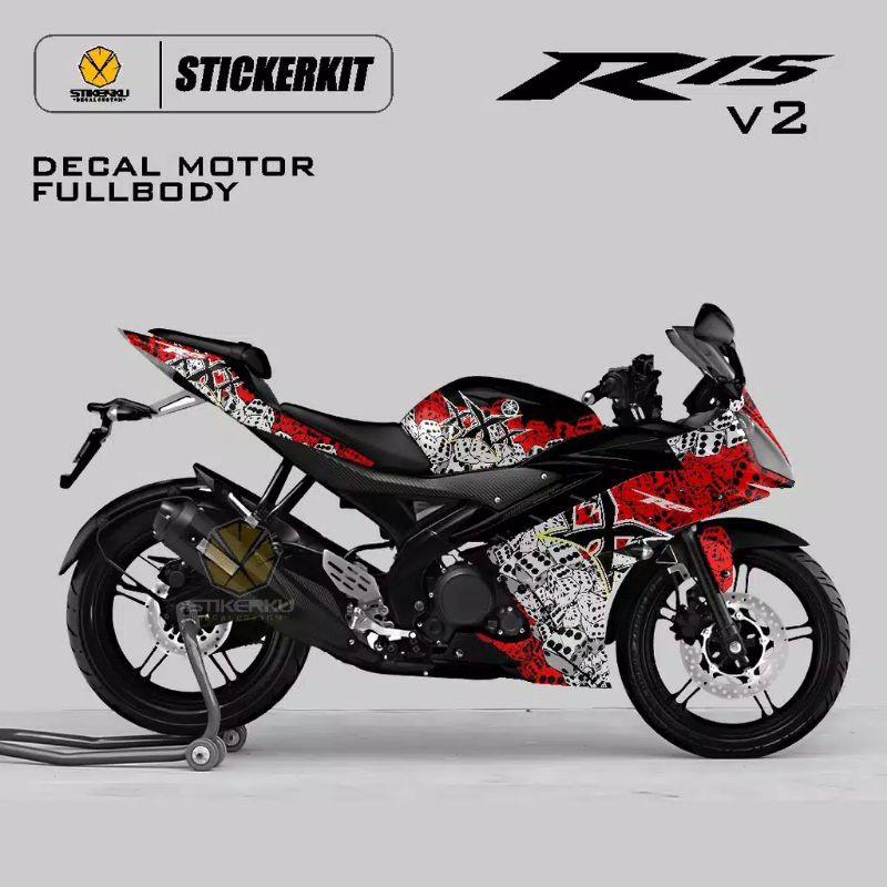 striping decal fullbody Yamaha R15 V2/decal full body R15 V2/sticker decal full R15 V2