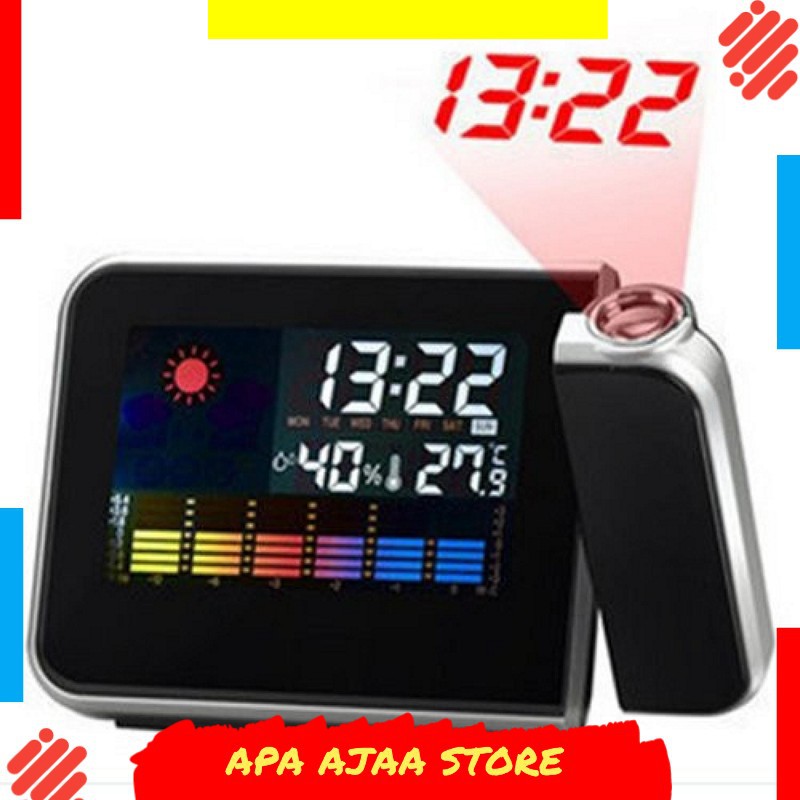 Best Seller ! Jam Digital Proyektor Penunjuk Cuaca - 8190