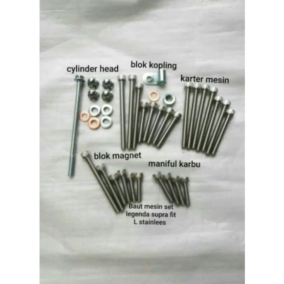 baut baud mesin set honda supra fit supra x supra fit