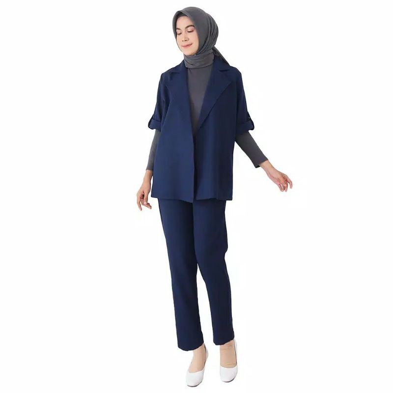 MESYA SET 2IN1/SETELAN BAJU DAN CELANA/PROMO/BLAZER KEKINIAN/FASHION MUSLIM TERBARU