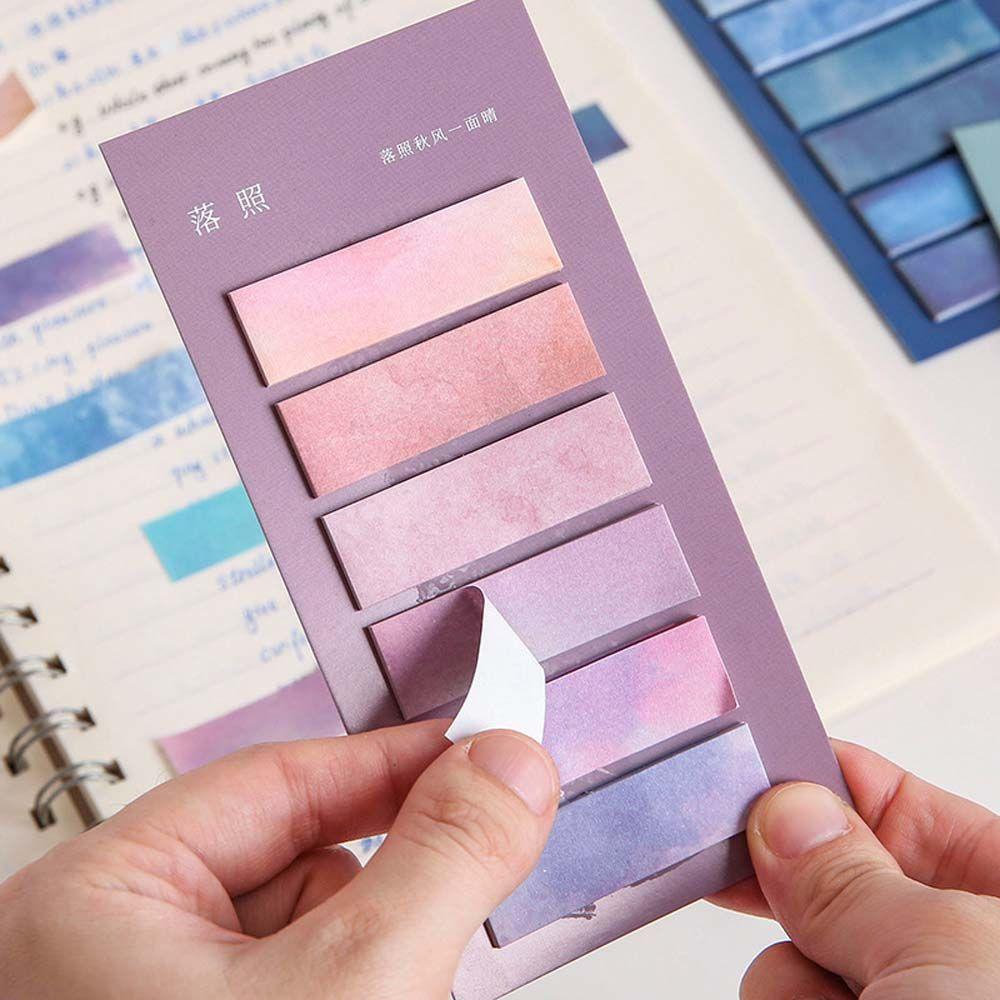 Mxbeauty Gradient Index Portable Self-Adhesive Notepad Bookmark To Do List Kertas Perlengkapan Kantor Sekolah Alat Tulis Memo Pad