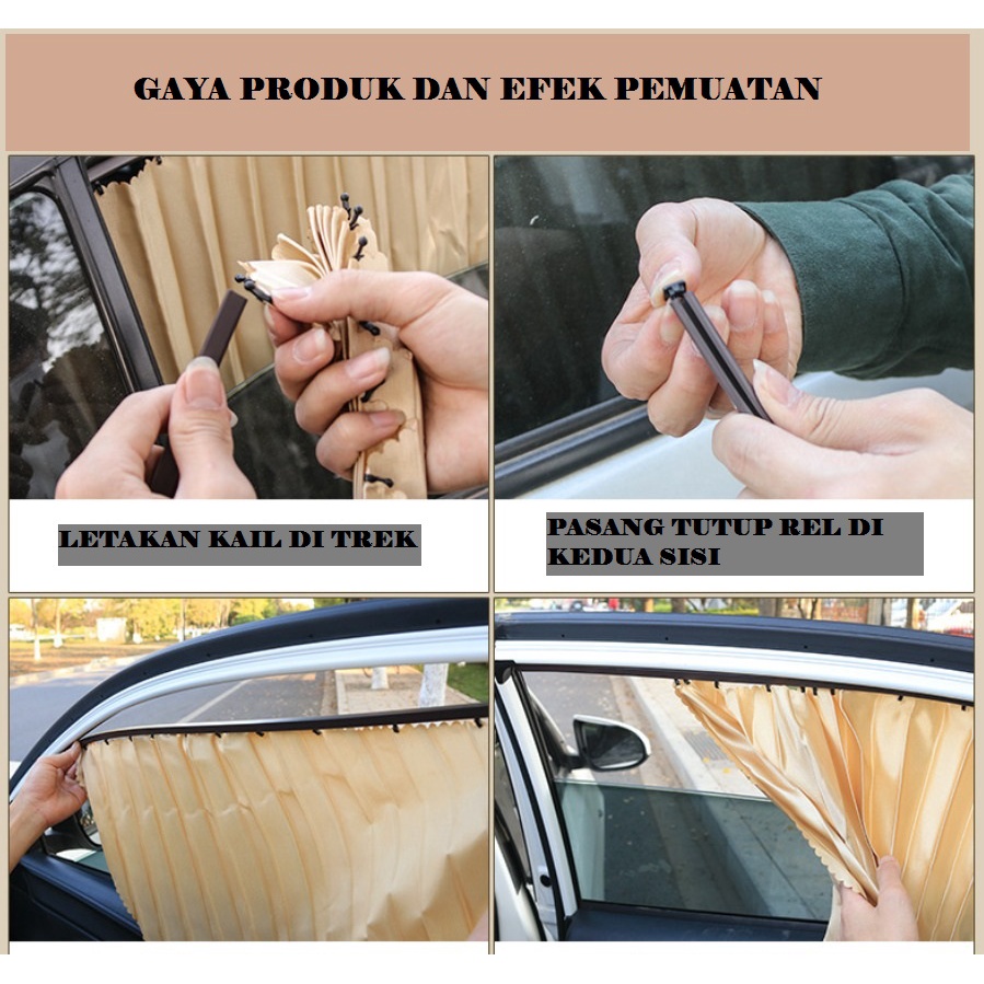 AM-10 Tirai Gorden Jendela Kaca Mobil Model Lem 3M &amp; Magnet Window Sun Shades Isi Paket 4 pcs Car Gorden Bisa Untuk Mobil Universal Merek Apa aja