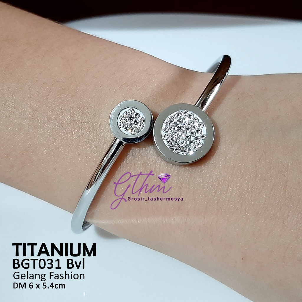 Gelang Titanium Branded BVL Perhiasan Fashion import Premium Anti Karat Simple Fashionable BGT031 GTHM