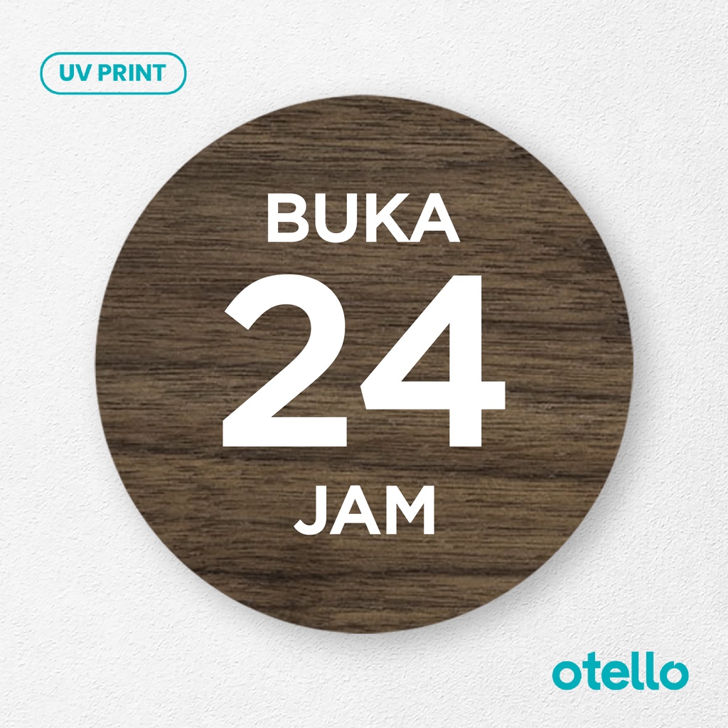 

Signage Buka 24 Jam Sign Board Kayu Print Wooden Open 24 Hours Label Keterangan Cafe Restoran