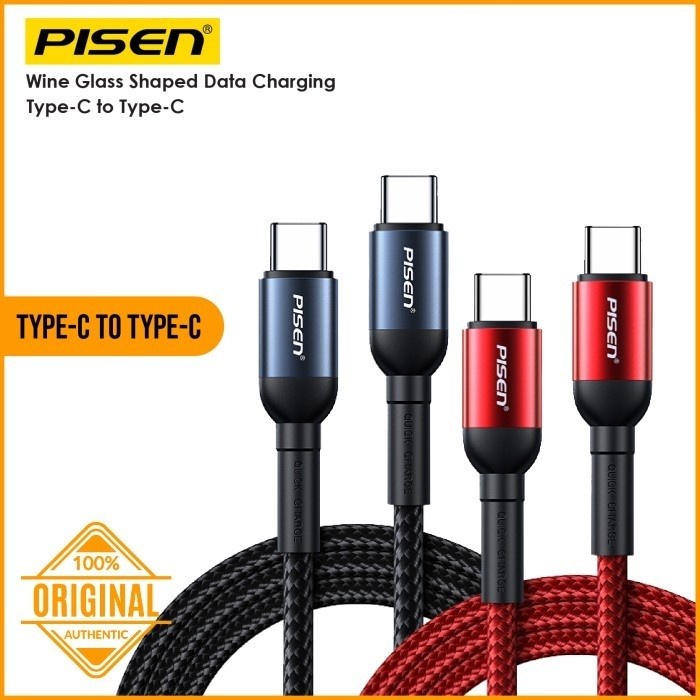 Cable Pisen Kabel 60Watt C to C Wine Glass Shaped Data Charging - LS-TC05