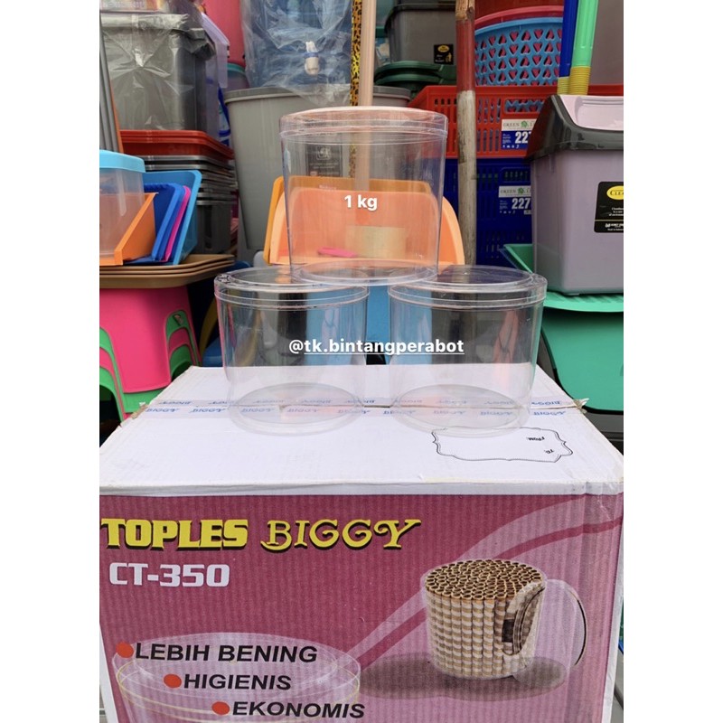 Biggy-Toples Kue Kering 1 kg ( 1000 gram ) / Toples Nastar / Toples Mika / Toples Kue
