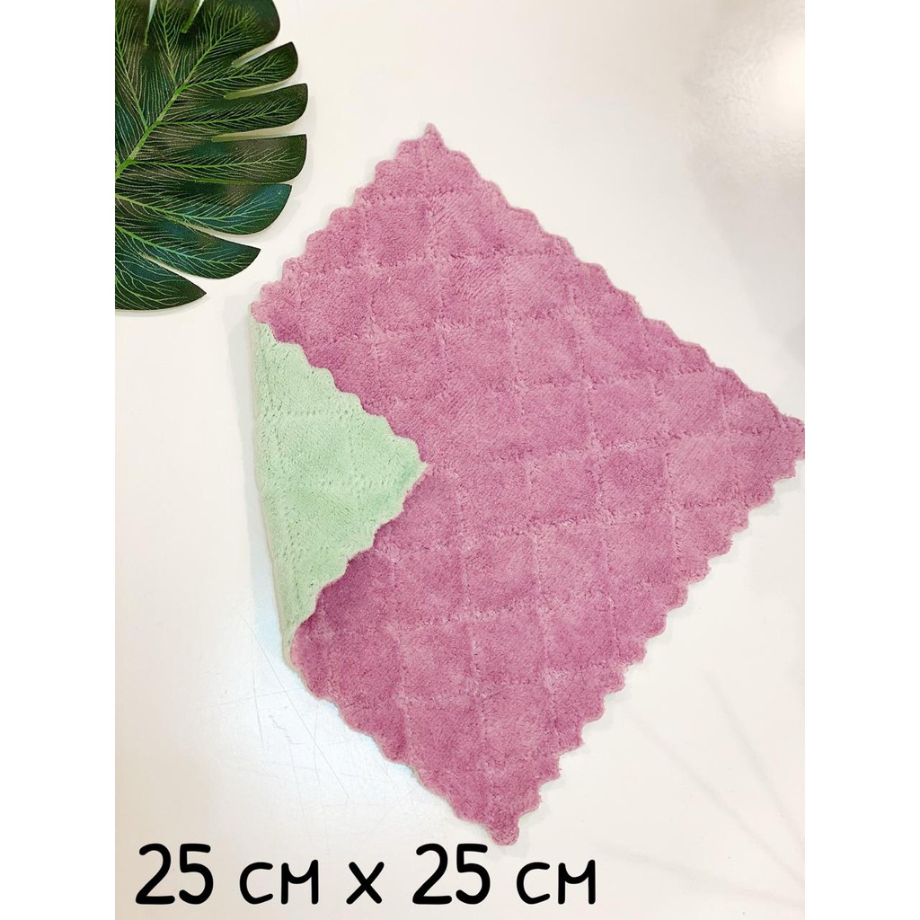 ORIGINAL UK 25CM X 25CM BESAR Kain Lap Meja Piring Dapur Anti Minyak Kain Lap Microfiber Serbaguna