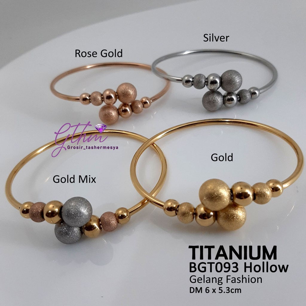 Gelang Tangan Titanium Bola Mix Stainless Steel anti Karat Perhiasan Fashion Import Premium BGT093 gthm