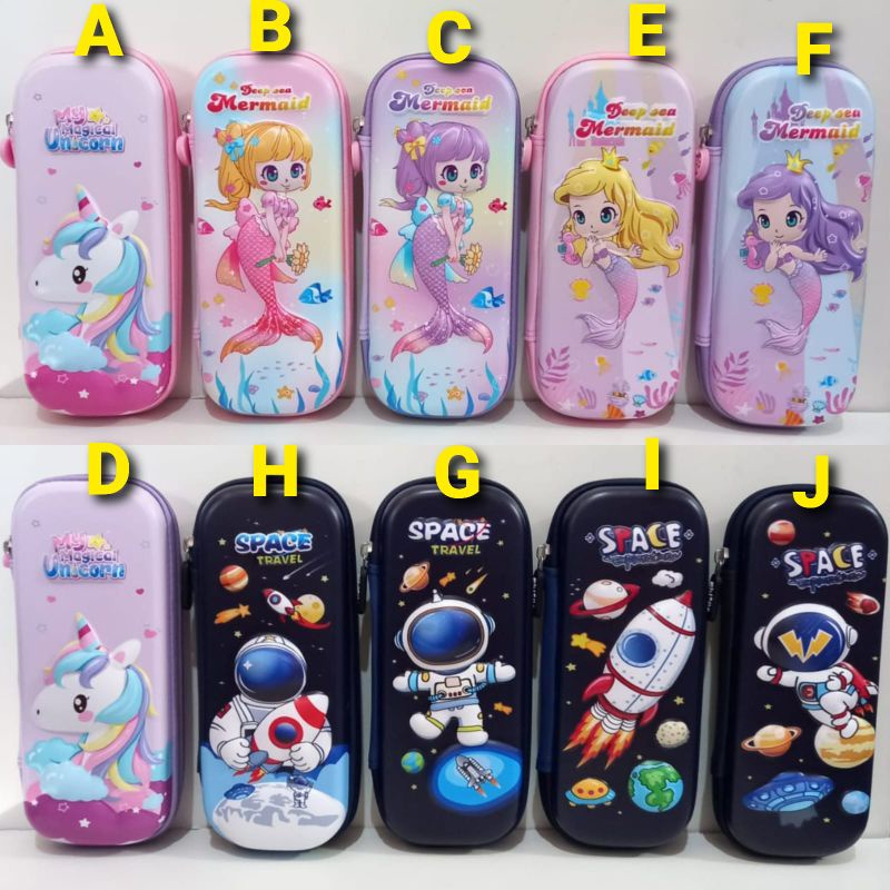 

Tempat pensil anak import murah 3D timbul emboss pensil case