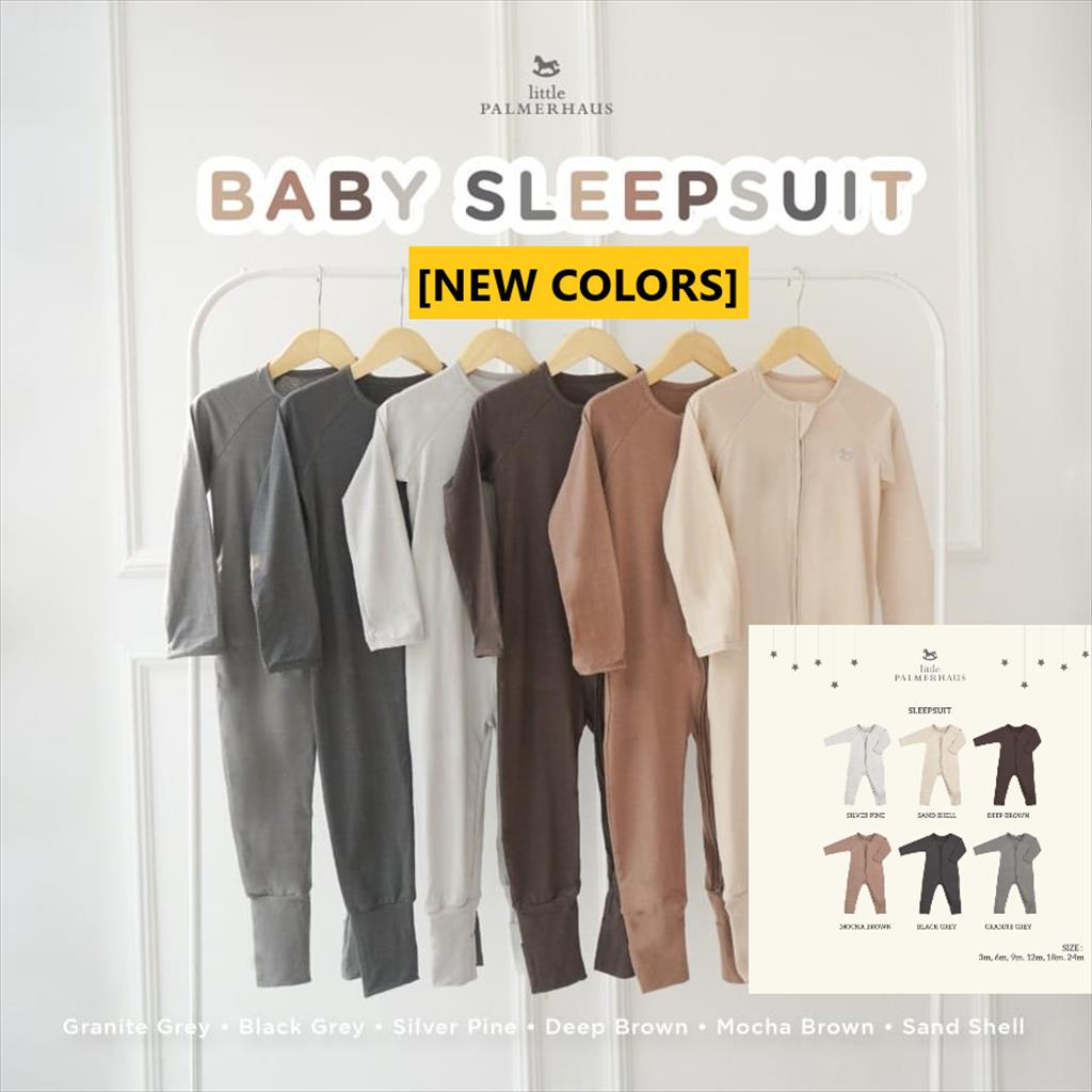 [NEW COLORS] LITTLE PALMERHAUS 1pcs Sleepsuit Panjang Zipper Sleepwear ( Piyama Bayi )