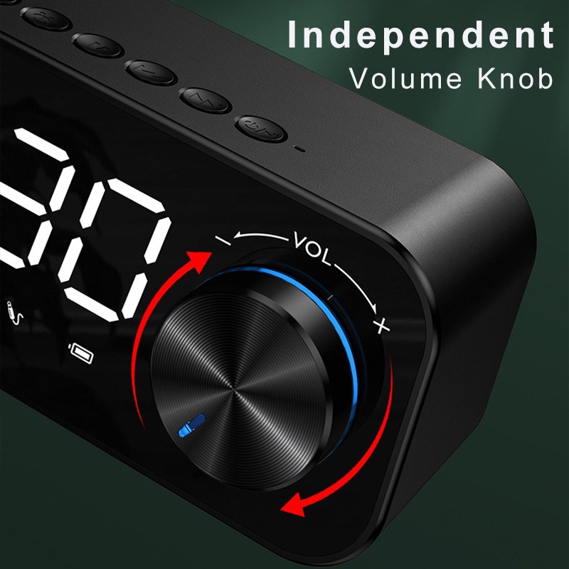 ColorCoral Speaker Bluetooth Portable Bass Jam Alarm Clock LED Display Spiker Bluetooth