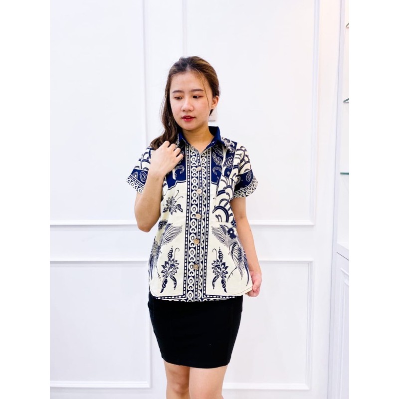 Atasan Batik 259 HT/ Blouse Batik Wanita/ Seragam Batik