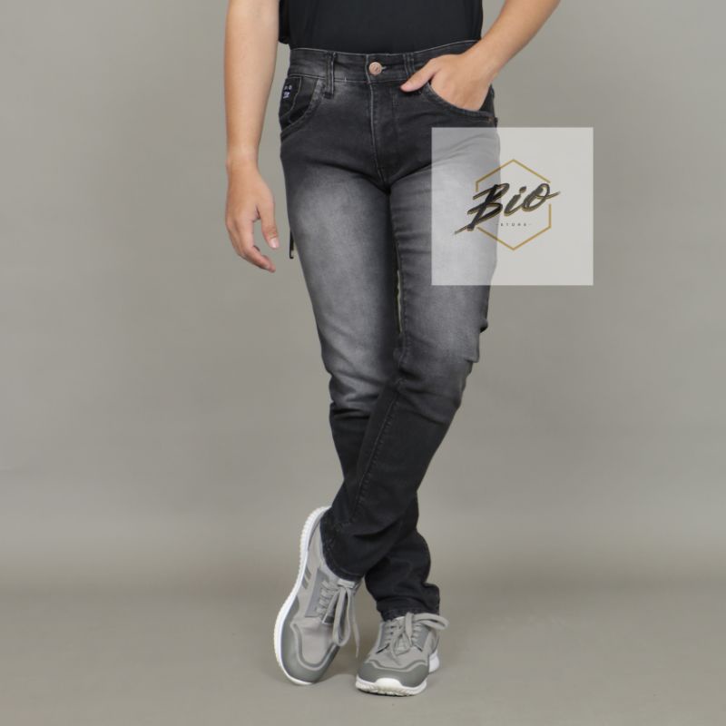 BIOSTORE CELANA JEANS SLIMFIT-SKINNY-CELANA JEANS PANJANG PRIA BLACK JAZZ - SOFT JEANS