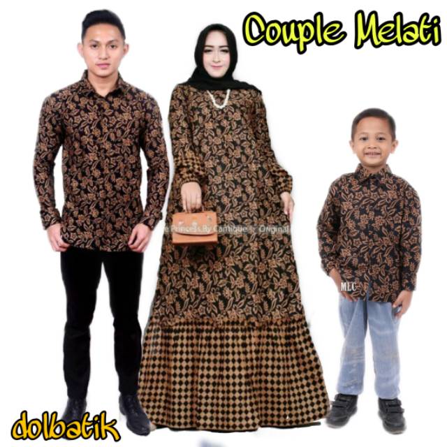 Batik Keluarga / couple ayah dan anak melati / SARIMBITAN KELUARGA BATIK