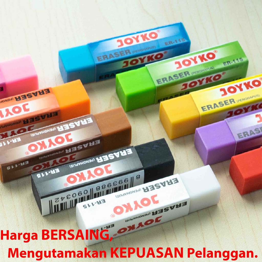 

RK Penghapus Pensil Joyko ER-115 Tanggung ( 30 Pcs ) / Eraser ER 115 Colours / Hapusan Stip Pencil